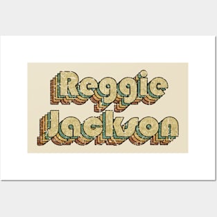 Reggie Jackson // Vintage Rainbow Typography Style // 70s Posters and Art